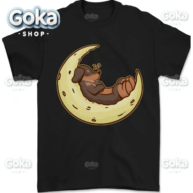 Camisetas con estampado de perro salchicha y Luna para hombre ropa nueva en camisetas y camisetas de algodón para mujer Camiseta estampada Y2K ropa bonita y divertida