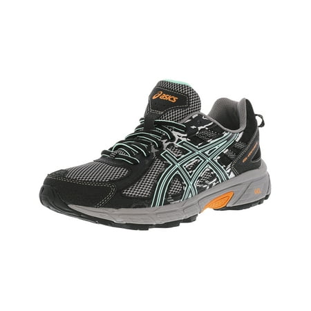 Asics Women's Gel-Venture 6 Black / Ice Green Hot Orange Ankle-High Running Shoe - (Best Asics Shoes For High Arches)