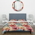 thumbnail image 3 of Designart "Rustic Red Poppy Blend" Eclectic Bedding Covert Set - Bohemian & Eclectic Bed Set With 2 Shams, 3 of 5