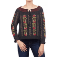 thumbnail image 1 of Blusa negra Cklass bordado floral talla XL, 1 of 3