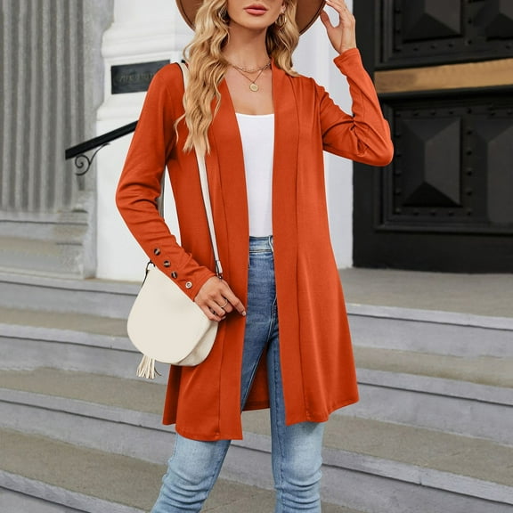 Women's Solid Color Buttoned Loose Long Sleeved Cardigan Knitted Jacket Womens Button up Sweaters Oversized Knit Cardigan Big Sweater Cardigan Cardigan Knitted Large Sweaters for Women plus Size