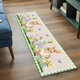 thumbnail image 3 of Runner Rug 2'x6', Happy Easter Bunny Washable Non-Slip Hallway Runner Rugs, Spring Floral Burlap Sage Green Plaid Bedside Rugs Floor Mats Carpet Runners for Kitchen Bathroom Laundry Room, 3 of 8