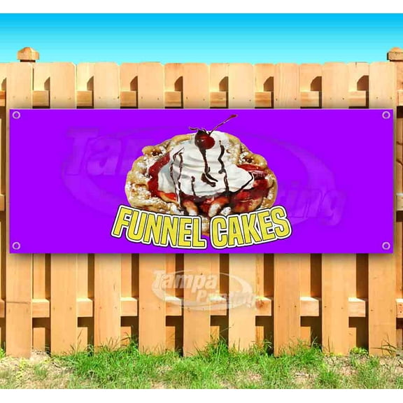 Funnel Cakes 13 oz Vinyl Banner With Metal Grommets