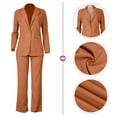 thumbnail image 6 of Breezora Women's Autumn Two Piece Suit Set Slim Fit Blazer and Trousers Office Work Professional Outfits for Ladies XL Size Orange, 6 of 7