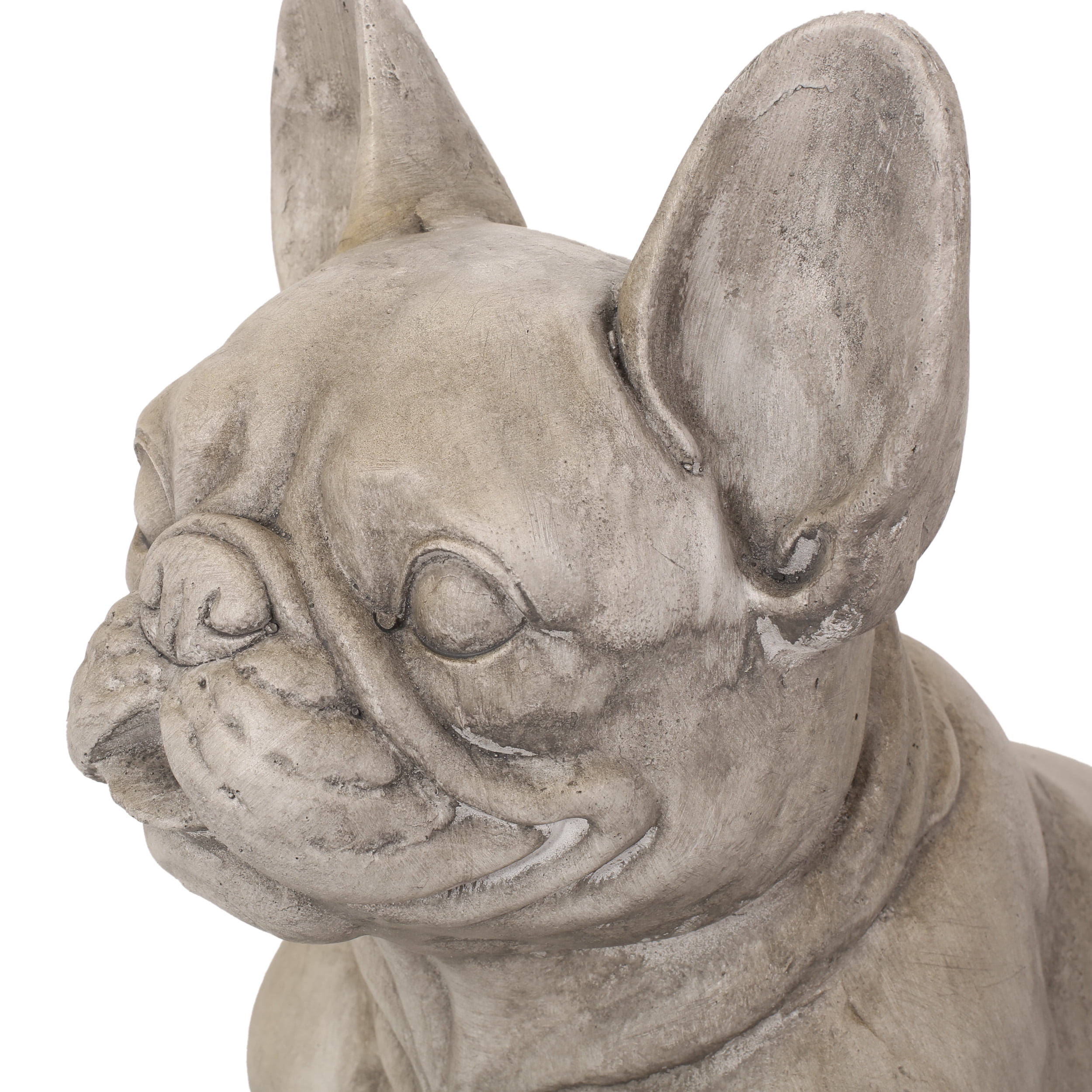 Kohlson Outdoor Lightweight Concrete French Bulldog Garden Statue, Gray