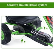 Costway Go Kart 4 Wheel Pedal Powered Kids Ride On Toy w/ Adjustable Seat Green