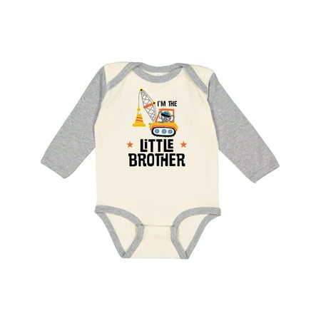 

Inktastic Little Brother Construction Truck Boys Gift Baby Boy Long Sleeve Bodysuit