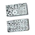 thumbnail image 4 of HILABEE 2 Pieces Guitar Pickup Covers Accessory Instrument Hollow Out Patterns Sturdy for Electric Guitars Engraved DIY Part Replaces Silver Gear, 4 of 9