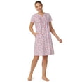 thumbnail image 3 of Aria Women’s Short Sleeve Split Neck Henley Nightgown 40”, Sizes XS to 5X, 3 of 6