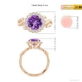 thumbnail image 5 of ANGARA Natural 1.7 Ct. Amethyst with Diamond Halo Ring in 14K Rose Gold for Women (Ring Size: 8), 5 of 10