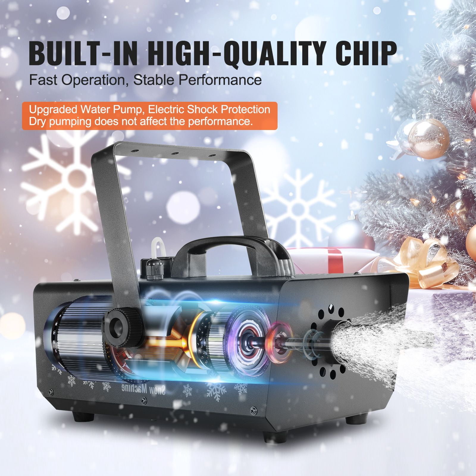 Snow Machine, 650W Wireless Remote Control Snow Maker Machine with 1L Tank High Output Portable Artificial Snowflake Machines for Christmas Holidays Parties Wedding Stage Effect
