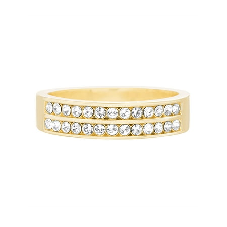 - Faceted Crystal Band Ring made with Swarovski Crystals