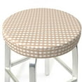 thumbnail image 3 of Balery Brown Gingham Velvet Round Bar Chair Cushion Cover Adjustable, Protects From Scratches And Stains, Soft & Washable Ideal For Wooden And Metal Stools - 14 Inch, 3 of 7