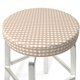 thumbnail image 3 of Balery Brown Gingham Fundas de asiento para taburete de bar redondo de tela de terciopelo ajustables que protegen de arañazos y manchas para sillas de 14 a 17 pulgadas.-13 inch, 3 of 7