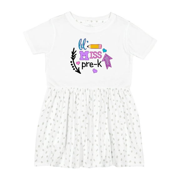 Inktastic Lil Miss Pre K with Arrows and Hearts Girls Toddler Dress