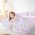 thumbnail image 3 of Erosebridal Colorful Flower Twin Bedding Sets for Girls, Rainbow Polka Dots Bedding Comforter Set, Purple, Colorful Stars Reversible, 7pcs, 3 of 6
