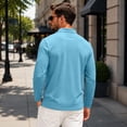 thumbnail image 5 of LODIENY Men's Long Sleeve Golf Shirts Lightweight Moisture Wicking Performance Tops Casual Collared Button Down Workout Basic Tees Light Blue L, 5 of 9