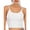 White, variant on FUTATA Women's Racerback Sports Bra Cross Back Strappy Removable Pads Yoga Running Workout Bra with Good Support