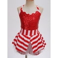 thumbnail image 3 of TTAO Kids Christmas Dance Leotard Tutu Dress Girls Sequins Santa Claus Dress Xmas Elf Sleeveless Bodysuit Jumpsuit Red 12, 3 of 7