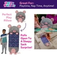 thumbnail image 5 of Happy Nappers: Pillow & Sleepy Sack: Medium - Mouse - 54 x 20", 2-In-1: Plush Animal Opens Into Sleeping Bag, Soft Play & Nap Character, Kids 3+, 5 of 12