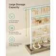 thumbnail image 3 of Organizador de joyas SONGMICS, soporte para pendientes de 4 niveles, color madera, 3 of 7