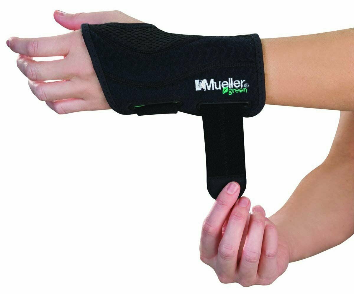 Mueller Green Right Wrist Brace Support Adjustable Straps, LG/XL, 2-Pack