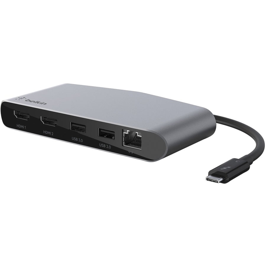 Belkin Thunderbolt 3 Dock Mini HD With Thunderbolt 3 Cable - Usb C Hub - Usb C Docking Station For Macos & Windows, Dual 4K @60hz, 40Gbps Transfer Speed, With Ethernet Port, BLACK