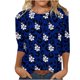 thumbnail image 1 of Camisas Awdenio para mujer, liquidación, blusas de moda para tallas pequeñas, estampadas, mangas 3/4, cuello redondo, blusas casuales, ofertas, 1 of 5