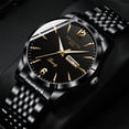 thumbnail image 3 of Reloj de hombre con correa de acero, luminoso, resistente al agua, reloj de hombre de negocios, reloj de cuarzo de moda, 3 of 6