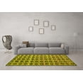 thumbnail image 3 of Ahgly Company Indoor Square Abstract Yellow Modern Area Rugs, 4' Square, 3 of 4