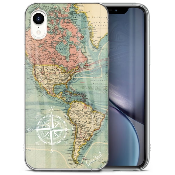 Case Yard iPhone-XR Case Clear Soft & Flexible TPU Ultra Low Profile Slim Fit Thin Shockproof Transparent Bumper Protective Cover Drop Protective Cell Phone Cases (Atlantic Compass)