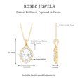 thumbnail image 4 of Rosec Jewels Vintage Inspired Cubic Zirconia Pendant Necklace with Halo for Women, 18K Yellow Gold, 4 of 8