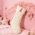 thumbnail image 3 of Monogrammed Christmas Stockings 17.7 Inch, Personalized Knit Stockings with Embroidered Initials for Family, Large Xmas Stocking for Fireplace Mantel Holiday Decorations, 3 of 5