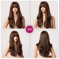 thumbnail image 5 of Brown Wigs 24" Long Synthetic Wig with High Density  Headline Heat Permanent Hair Wigs for Women, 5 of 6