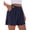 #02Dark Blue, variant on Comfy Ribbed Sweat Shorts for Women High Waisted Lyocell for Casual Lounge Athletic Jersey with Pockets Brown S