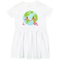thumbnail image 3 of Inktastic Happy Earth Day with Hearts Girls Toddler Dress, 3 of 5