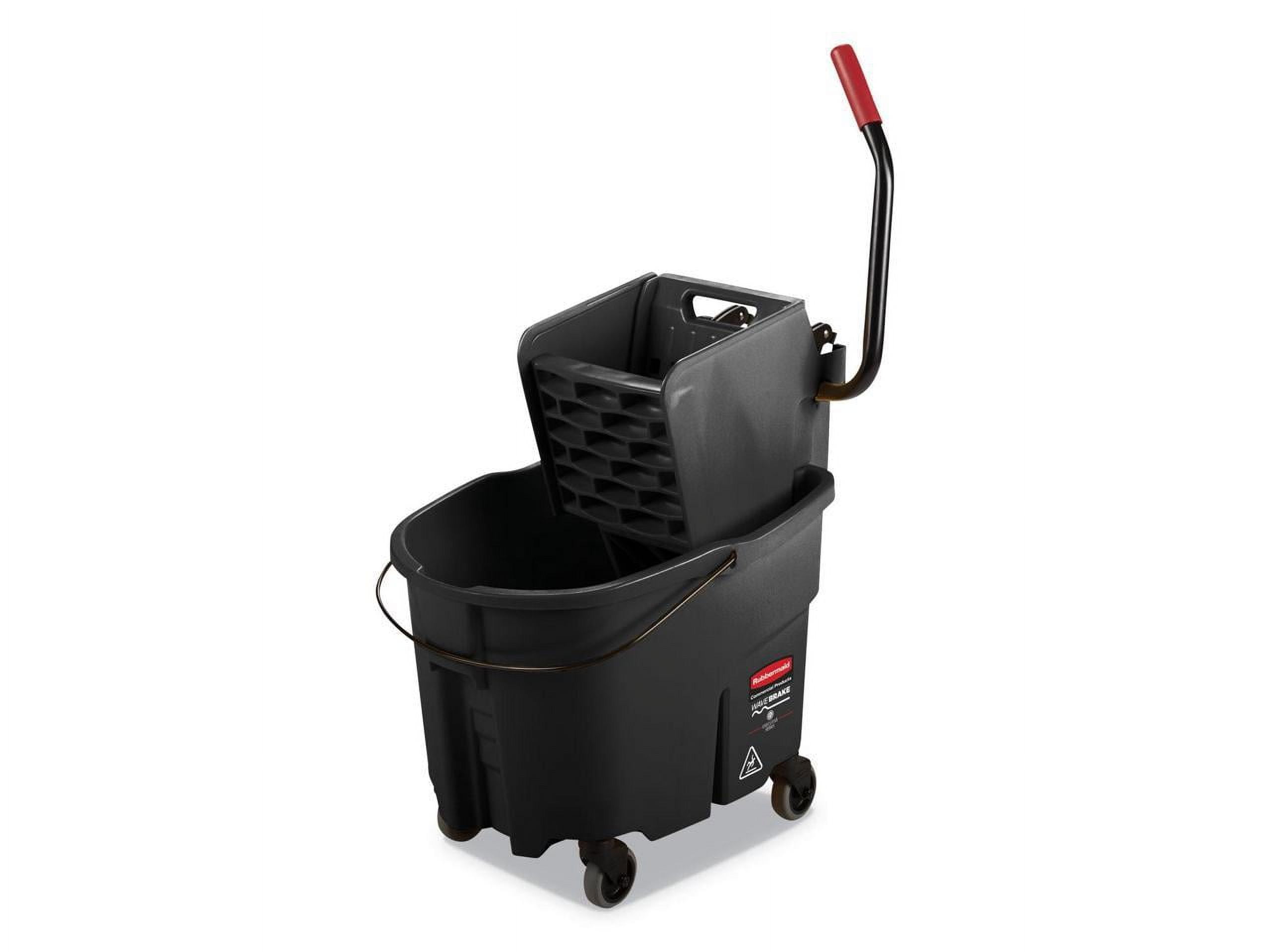 Rubbermaid Commercial WaveBrake 2.0 Secchio Per Mocio Con Strizzatore – 35 QT (33 L) – Nero, Resistente E Silenzioso