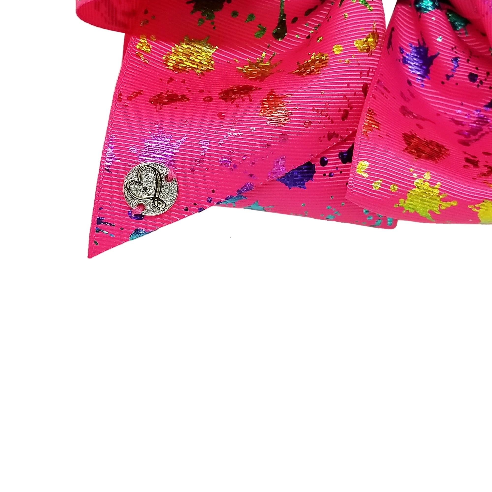 Large Cheer Hair Bow (Paint Splatter Pink)