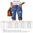 thumbnail image 5 of Pantalones cortos de verano de talle medio para mujer, pantalones cortos desgastados con cremallera y botones elásticos informales a la moda con bolsillos, 5 of 5