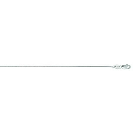 14 Karat White Gold 0.60mm 13 Inch Classic White Box Chain Necklace