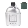 thumbnail image 3 of Ensemble de Batterie de Cuisine 4 Pcs Tasse de Cantine en Aluminium Ensemble en Bois avec Spork Pliable et Sac de Protection pour Camping Randonnée Backpacking, 3 of 7