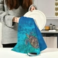 thumbnail image 6 of SKYSONIC Sea Turtle Kitchen Dish Towels Set of 4,Dishcloths,Absorbent Soft Towels Hand Towels, Tea Towels,18" x 28", 6 of 7