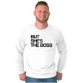 thumbnail image 3 of Funny Couples Set She's the Boss Men's Big & Tall Long Sleeve Graphic Tee Brisco Brands 3X, 3 of 6