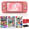 Nintendo Switch Lite Console (Coral) with 128GB microSD and 3 Pack Games