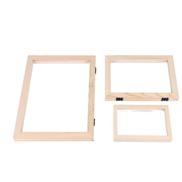 3 Pieces Paper Wooden Paper Mold Making Screen Kit 3 Size Frames for DIY Paper Craft 12.7X17.8cm 19.