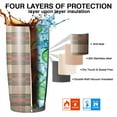 thumbnail image 7 of 20oz Tumbler with Lid and Straw Stainless Brown Check Steel Vacuum Insulated Water Coffee Tumbler Cup, Double Wall Vacuum Insulated Travel Mug Reusable Tumblers for Ice Drinks, Hot Beverage, 7 of 7