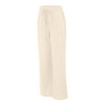 thumbnail image 5 of YUEJUIR Pants For Women Women'S Solid Color Cotton And Linen Wide Leg Pants Slit Drawstring High Waist Casual Loose Pants Casual Straight Leg Pants With Pockets Workout Pants Women (Khaki,S), 5 of 5
