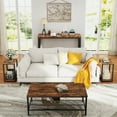 thumbnail image 7 of LEDREM Industrial 2-Pack Accent End Tables, Sturdy Steel Frame & Particleboard, Easy assembly, Adjustable Feet Slim Side Table, Brown & Black, 7 of 7