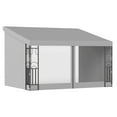 thumbnail image 1 of Outsunny 10' x 13' Wall Mounted Pergola Gazebo with Curtains and Nettings, 1 of 10