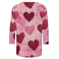 thumbnail image 5 of Feancey Womens Heart Print Top Dressy Casual 3/4 Sleeve Crewneck T-Shirts Soft Cute Valentines Day Shirts for Teen Girls Spring Summer Loose Work Blouse Prime Sales Multicolor XXL, 5 of 6